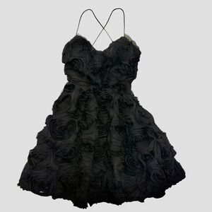 Laundry By Shelli Segal Black Textured Dress
